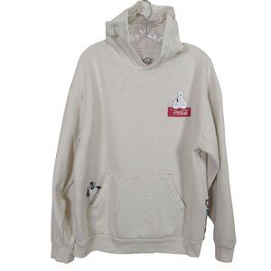 Coca-Cola Hoodie White Sweatshirt Large‎ Penguin Tropical Polar Bear
